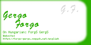 gergo forgo business card